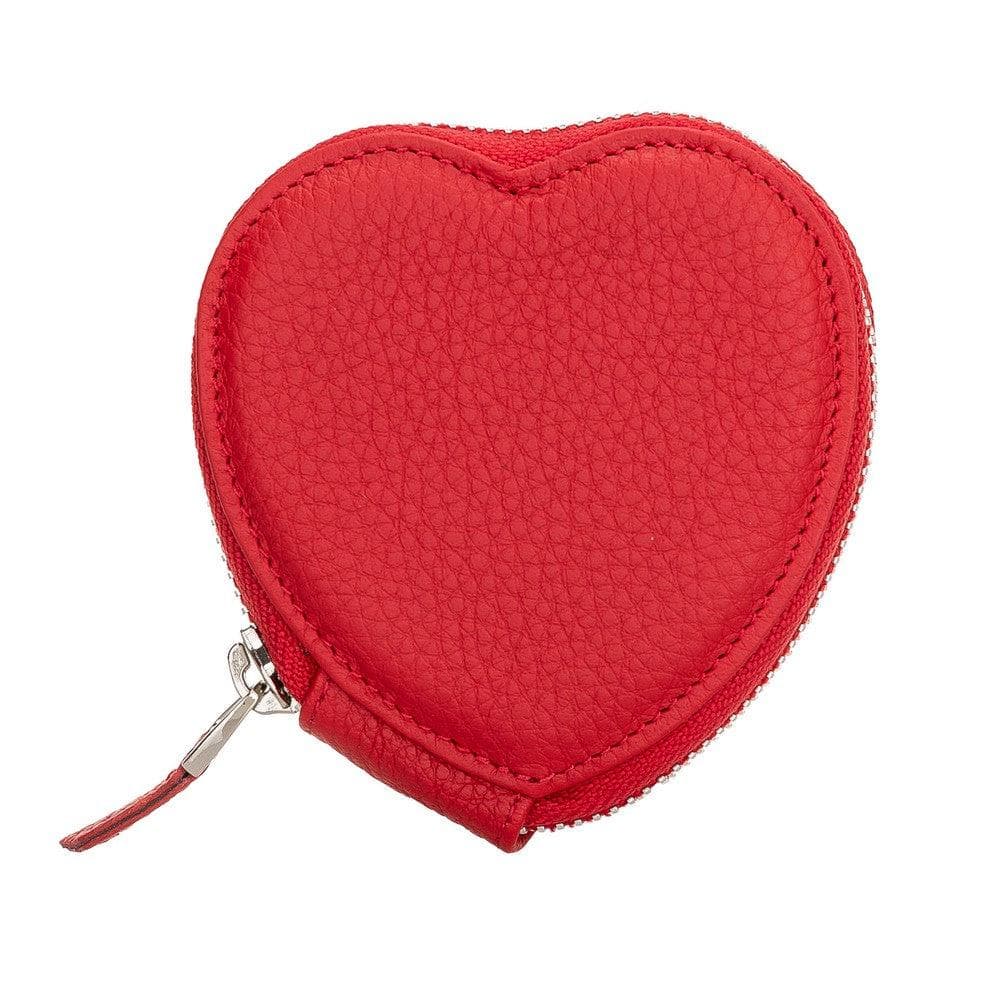 Heart AirPods 1 / 2 Genuine Leather Case - TORONATA - color_ Crimson