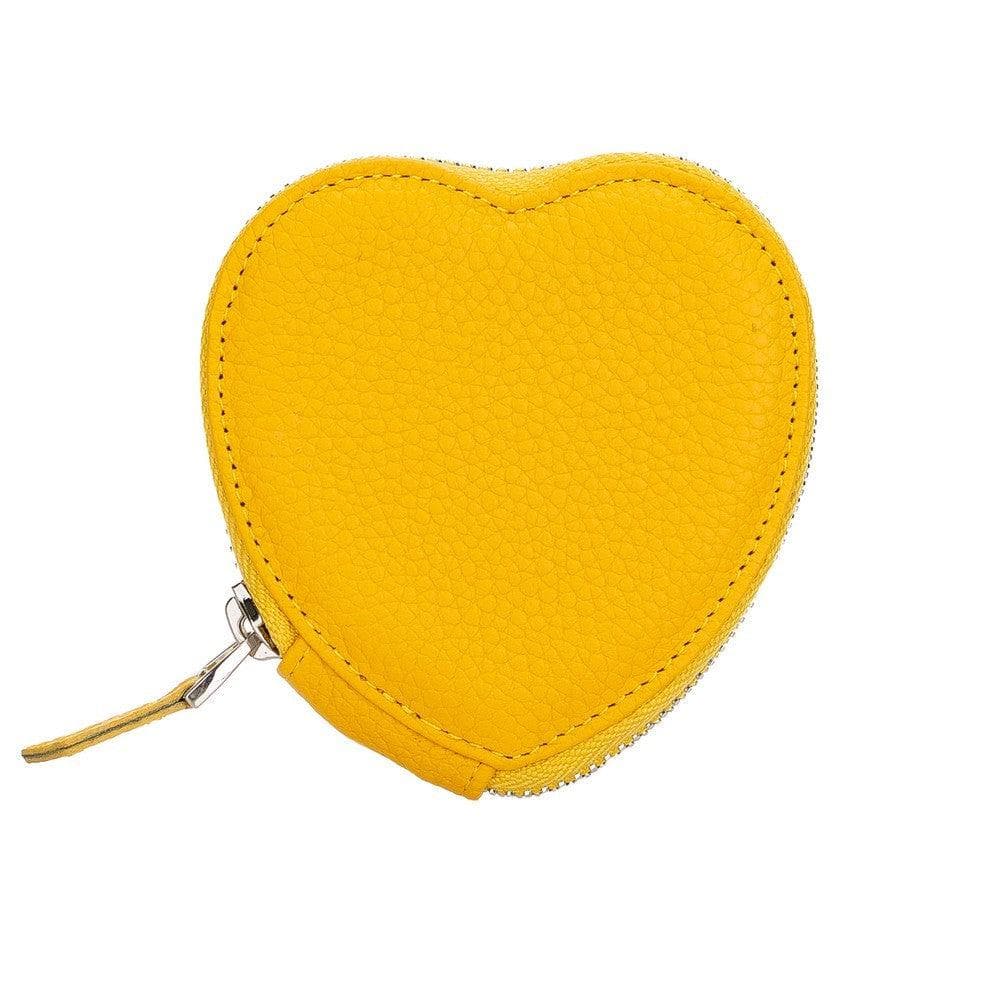 Heart AirPods 1 / 2 Genuine Leather Case - TORONATA - color_ Yellow