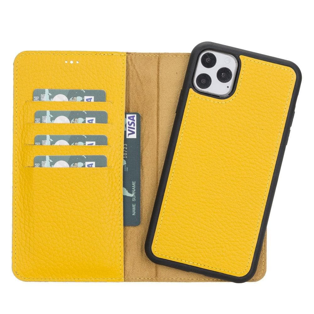 Magic iPhone 11 Pro Detachable Leather Wallet Case - TORONATA - color_ Yellow