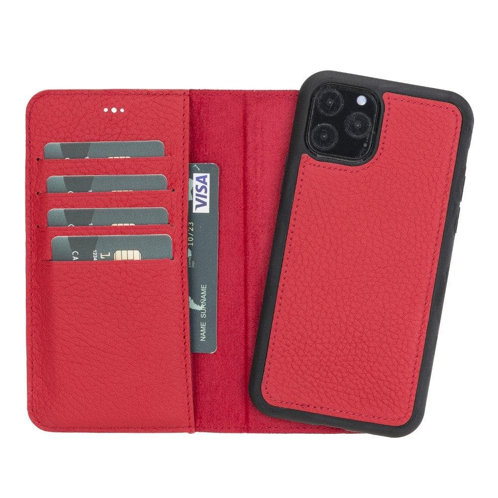 Magic iPhone 11 Pro Detachable Leather Wallet Case - TORONATA - color_ Crimson