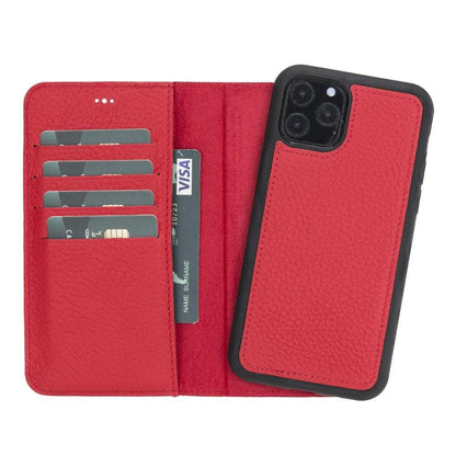 Magic iPhone 11 Pro Detachable Leather Wallet Case - TORONATA - color_ Crimson