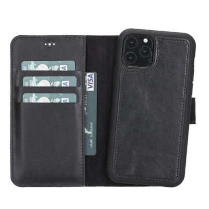 Magic iPhone 11 Pro Max Detachable Leather Wallet Case - TORONATA - color_ Black