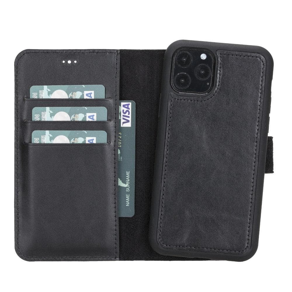 Magic iPhone 11 Pro Detachable Leather Wallet Case - TORONATA - color_ Black