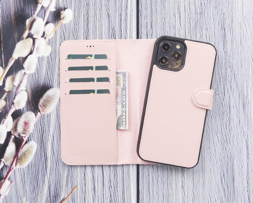 Magic iPhone 12 / 12 Pro Detachable Leather Wallet Case - TORONATA - color_ Pink