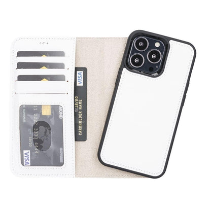 Magic iPhone 13 Pro Detachable Leather Wallet Case - TORONATA - color_ White