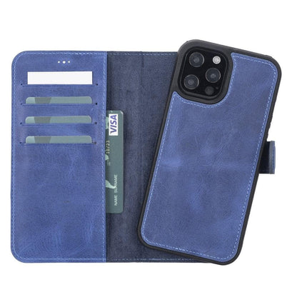 Magic iPhone 13 Pro Detachable Leather Wallet Case - TORONATA - color_ Cadet Blue