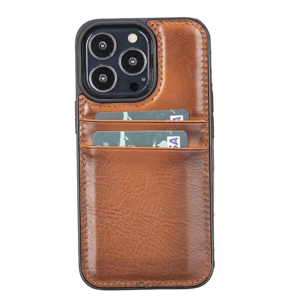 Flex Cover iPhone 13 Mini Leather Case with Card Holder - TORONATA - color_ Tan
