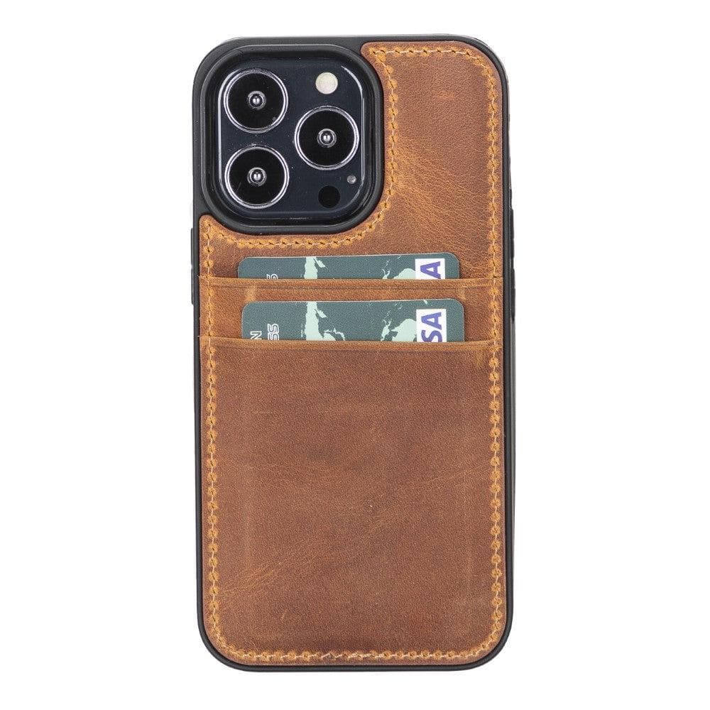 Flex Cover iPhone 13 Mini Leather Case with Card Holder - TORONATA - color_ Moccasin