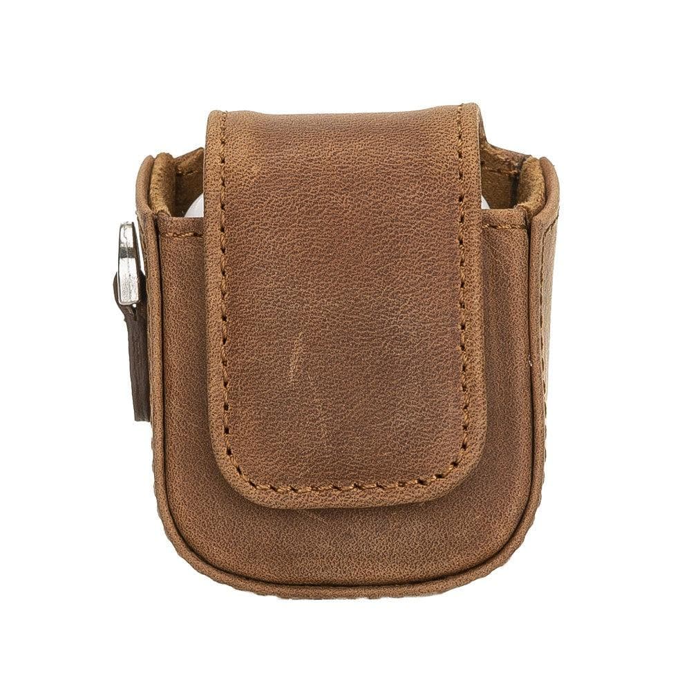 Jojo Leather AirPods 1 / 2 Case - TORONATA - color_ Saddle Brown
