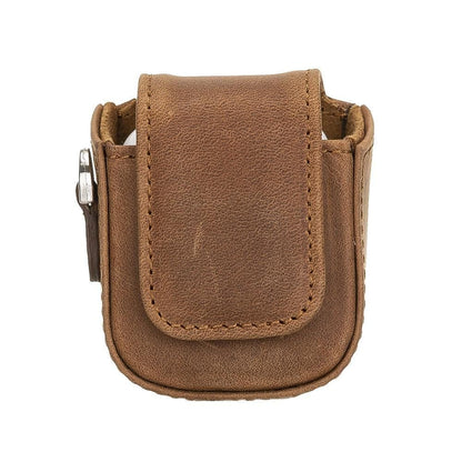 Jojo Leather AirPods 1 / 2 Case - TORONATA - color_ Saddle Brown