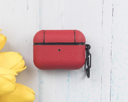Juni Leather AirPods Pro 1 and AirPods Pro 2 Case - TORONATA - color_ Crimson