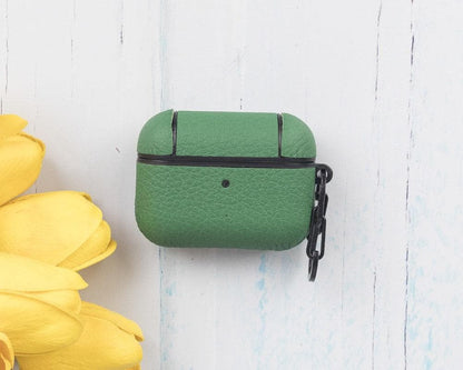Juni Leather AirPods Pro 1 and AirPods Pro 2 Case - TORONATA - color_ Olive Drab