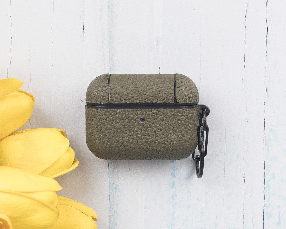 Juni Leather AirPods Pro 1 and AirPods Pro 2 Case - TORONATA - color_ Olive