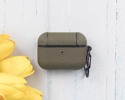 Juni Leather AirPods Pro 1 and AirPods Pro 2 Case - TORONATA - color_ Olive