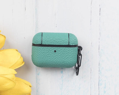 Juni Leather AirPods Pro 1 and AirPods Pro 2 Case - TORONATA - color_ Medium Aquamarine