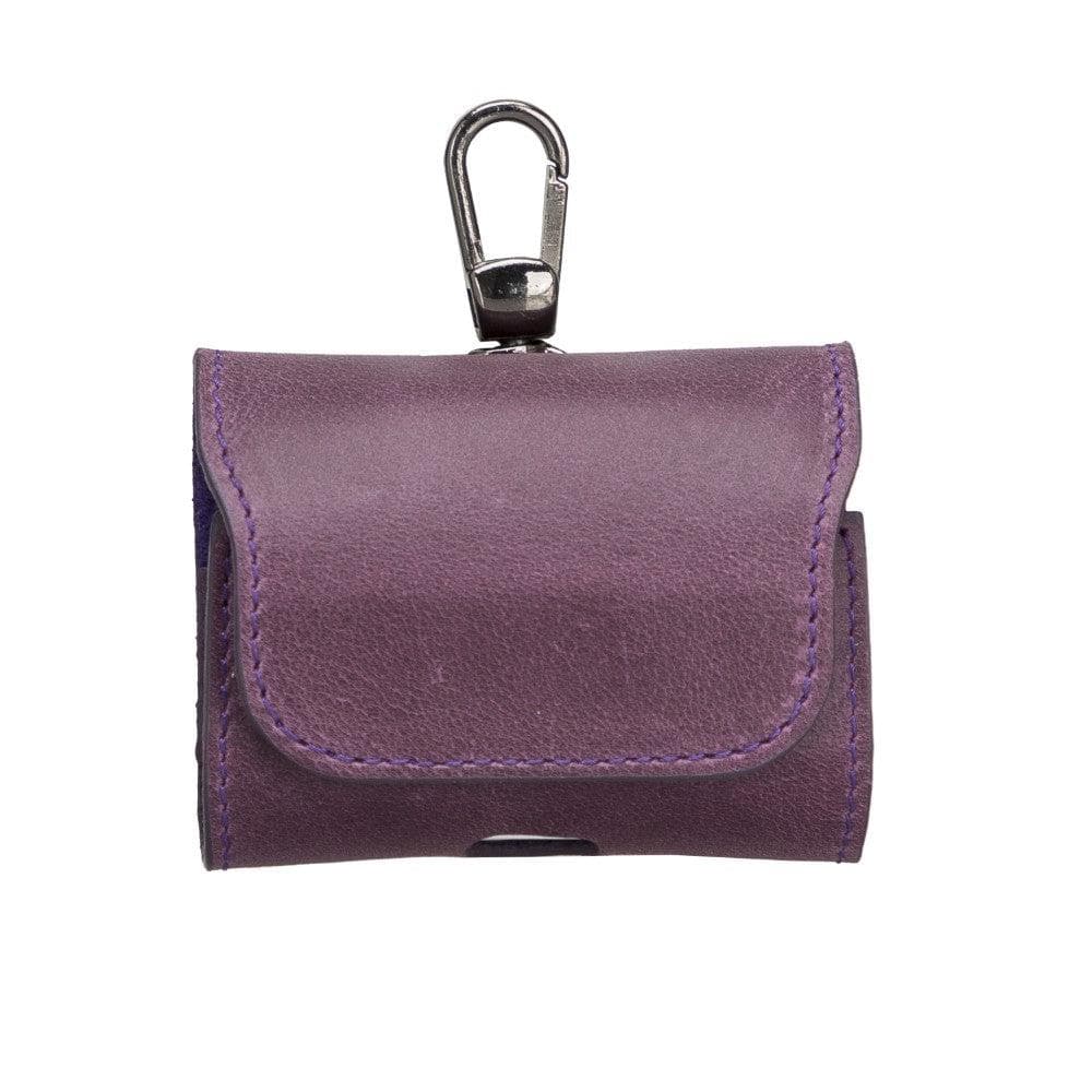 Mai Magnet AirPods Pro 1 and AirPods Pro 2 Leather Case with Hook - TORONATA - color_ Purple