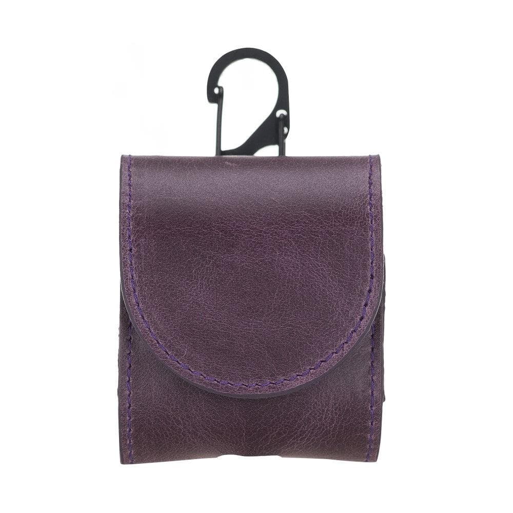 Mai Magnet AirPods 1 and AirPods 2 Leather Case with Hook - TORONATA - color_ Purple