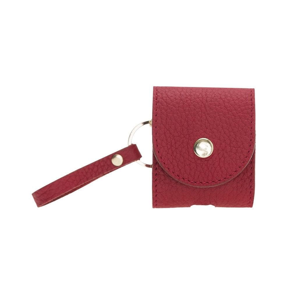 Mai Magnet AirPods 1 and AirPods 2 Leather Case with Hook - TORONATA - color_ Crimson