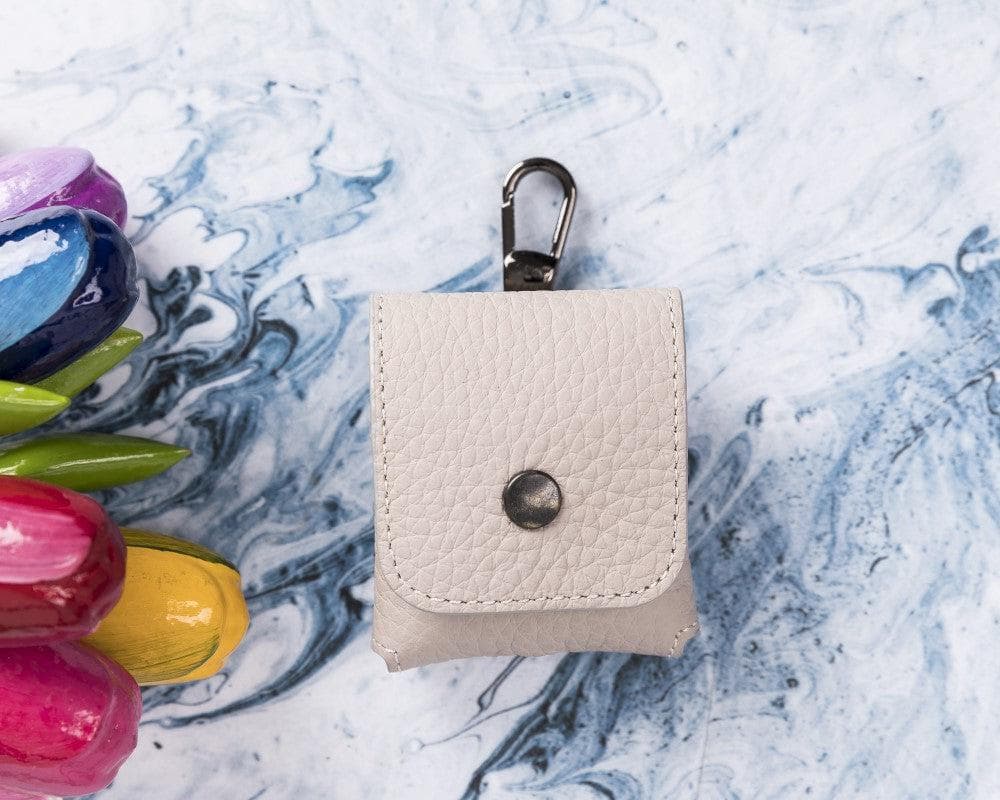 Mai Magnet AirPods 1 and AirPods 2 Leather Case with Hook - TORONATA - color_ Antique White
