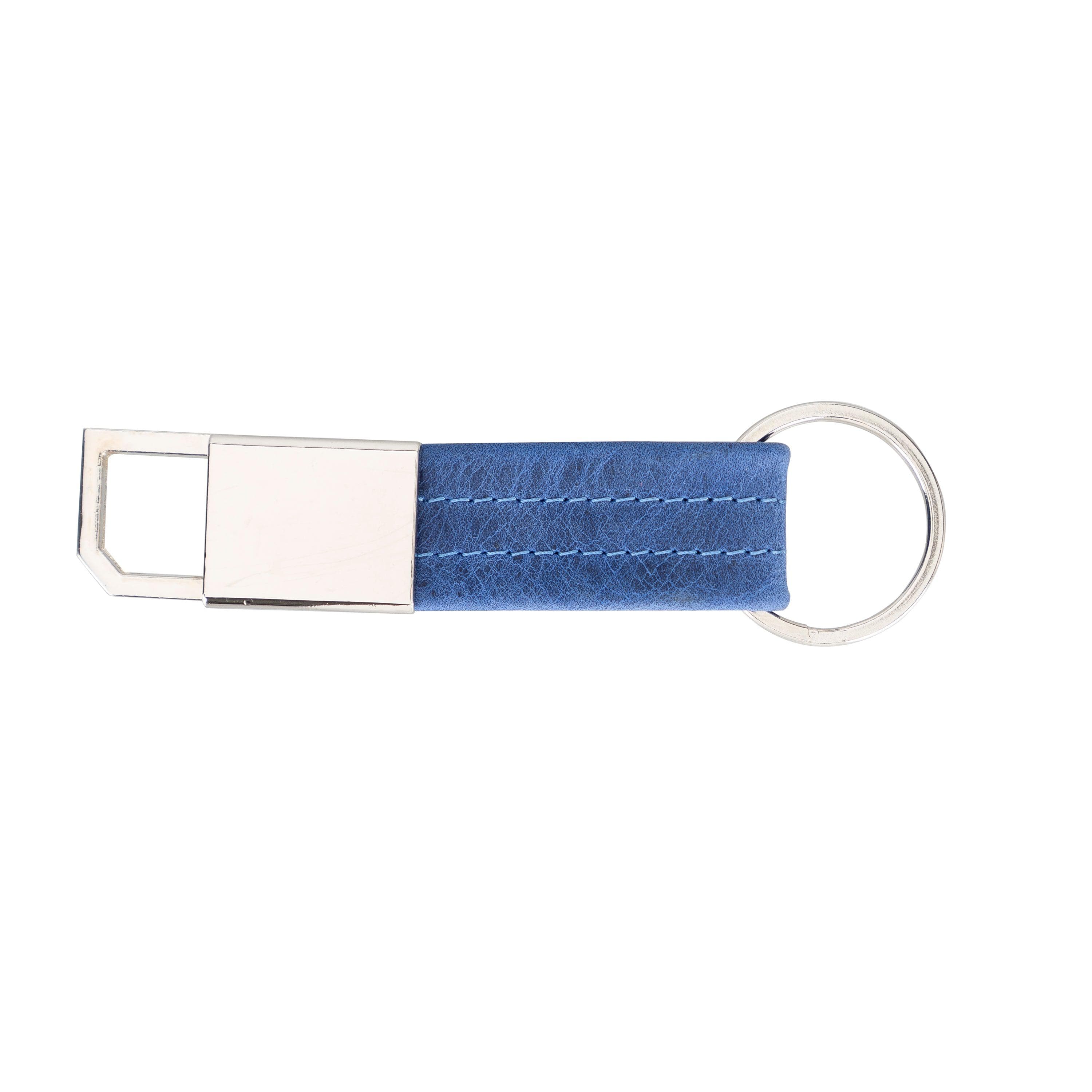 BKR16 Leather Keyring - TORONATA - color_ Cadet Blue