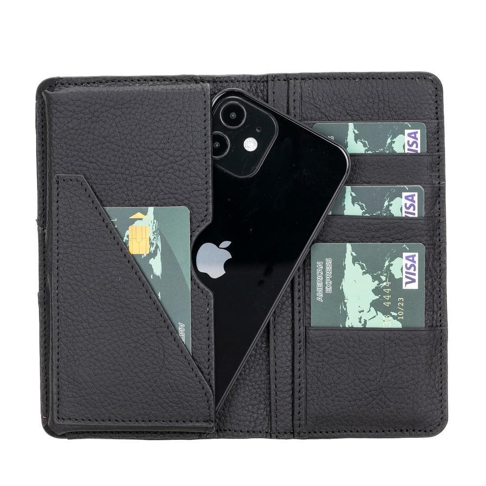 Calvina Leather Wallet - TORONATA - color_ Pebble Black