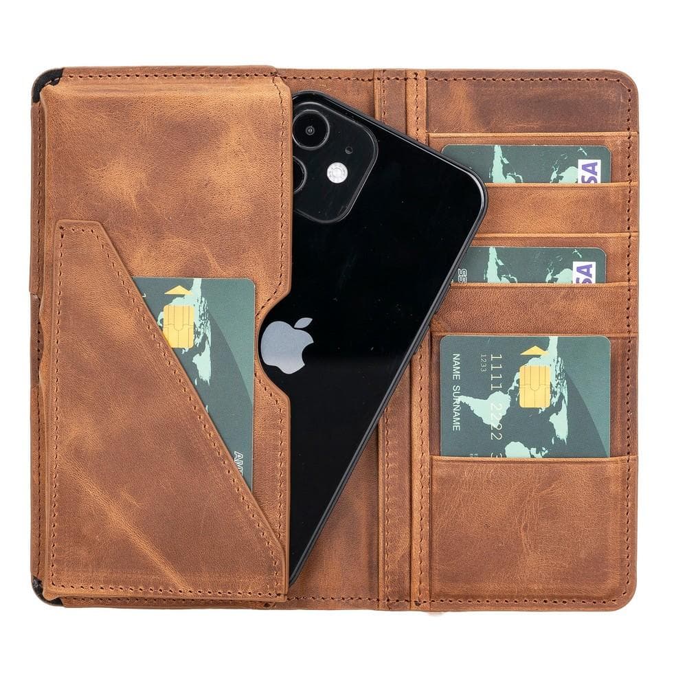 Calvina Leather Wallet - TORONATA - color_ Saddle Brown