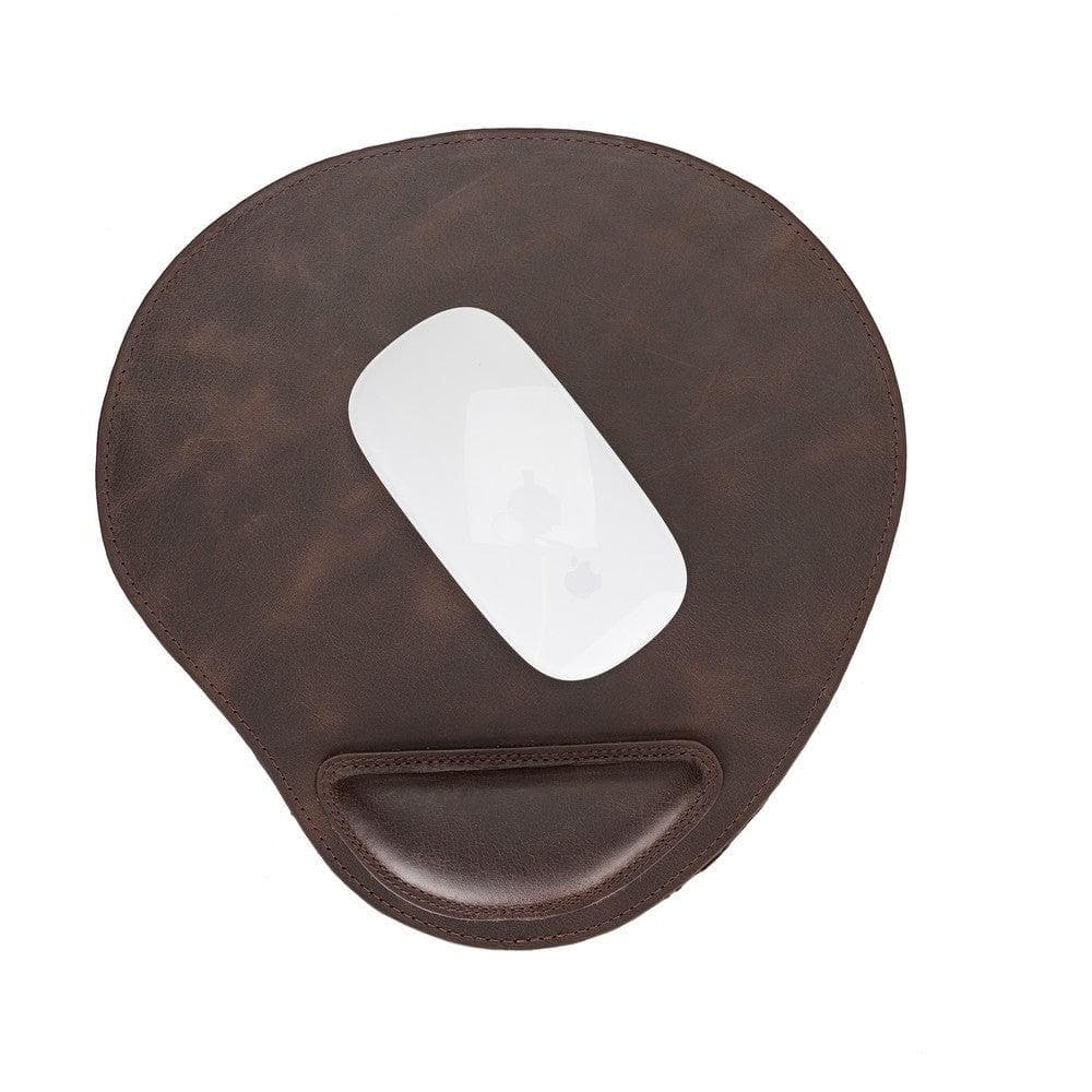 Cushioned Leather Mouse Pad - TORONATA - color_ Saddle Brown