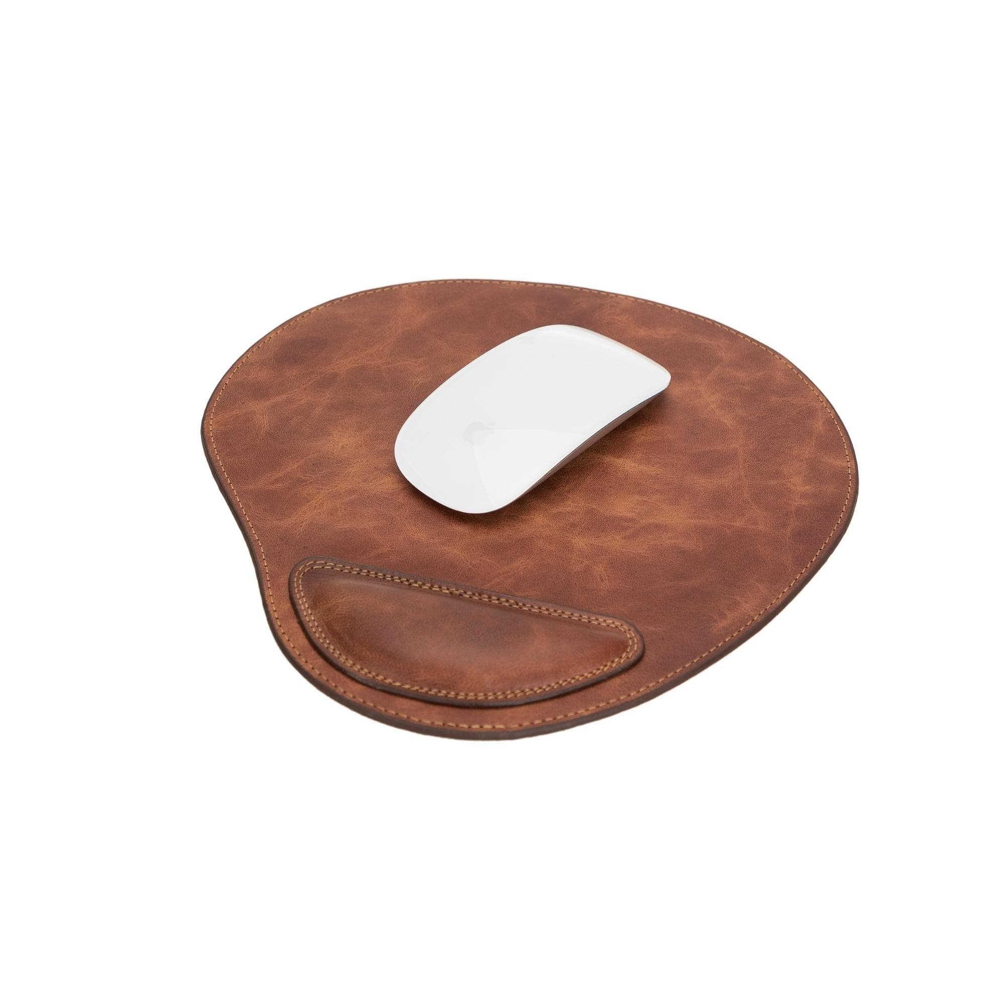 Cushioned Leather Mouse Pad - TORONATA - color_ Dark Brown