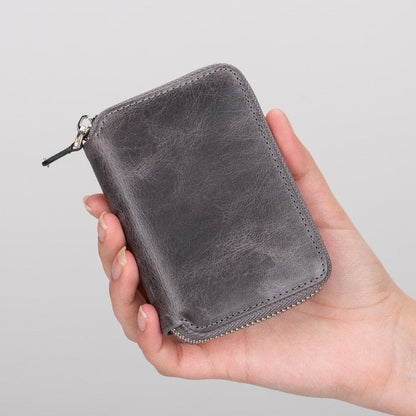 Elvis Leather Zipper Wallet - TORONATA - color_ Gray