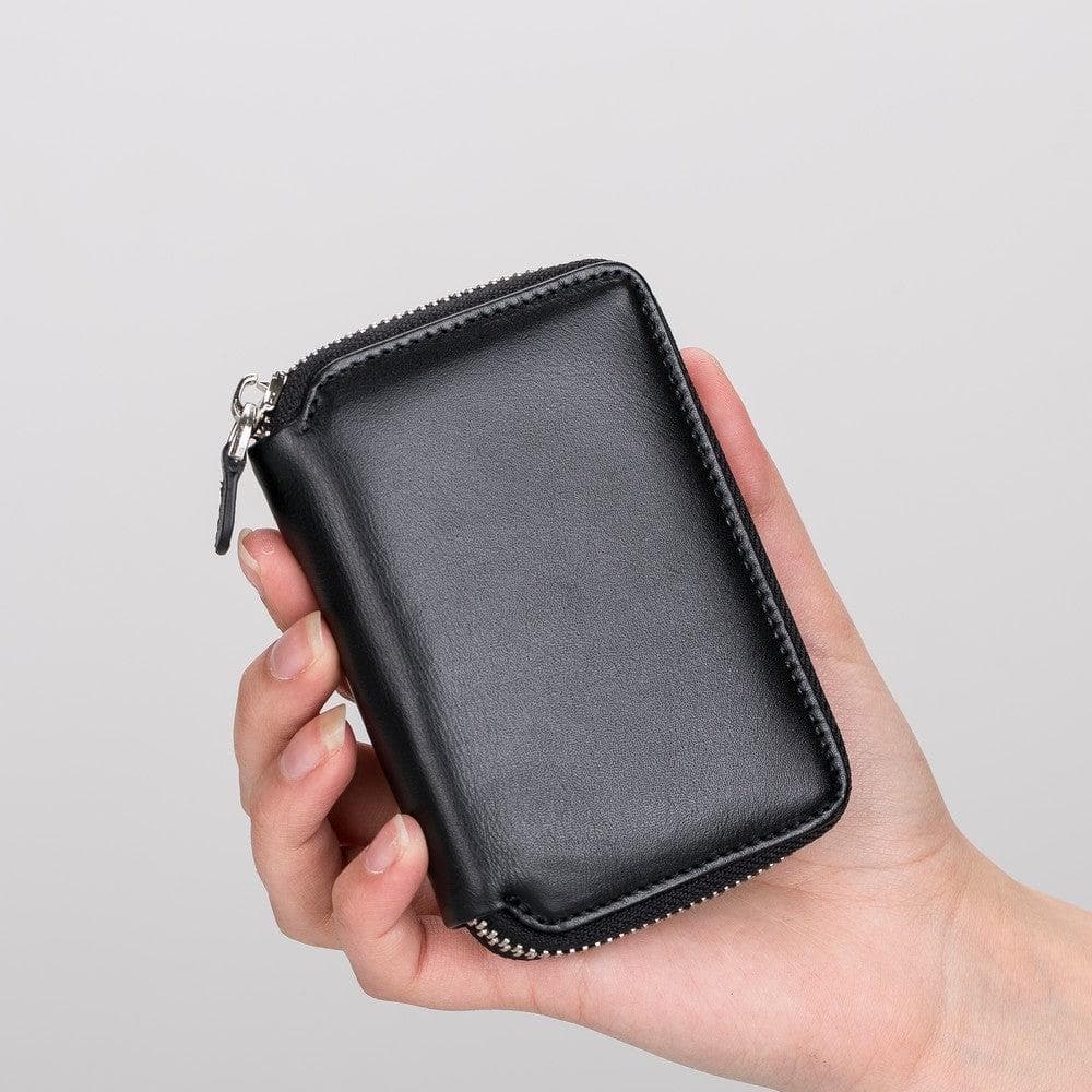 Elvis Leather Zipper Wallet - TORONATA - color_ Black
