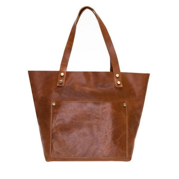Moon Leather Women Tote Bag - TORONATA - color_ Large Moccasin