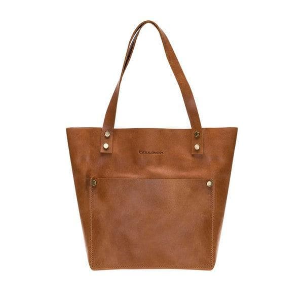 Moon Leather Women Tote Bag - TORONATA - color_ Medium Moccasin