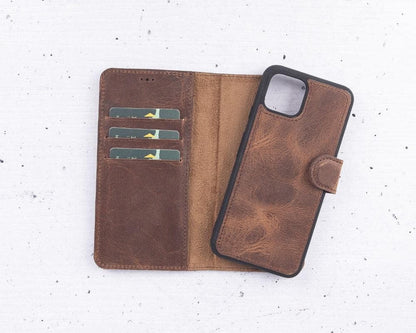 Magic Google Pixel 4 XL Detachable Leather Wallet Case - TORONATA - color_ Saddle Brown