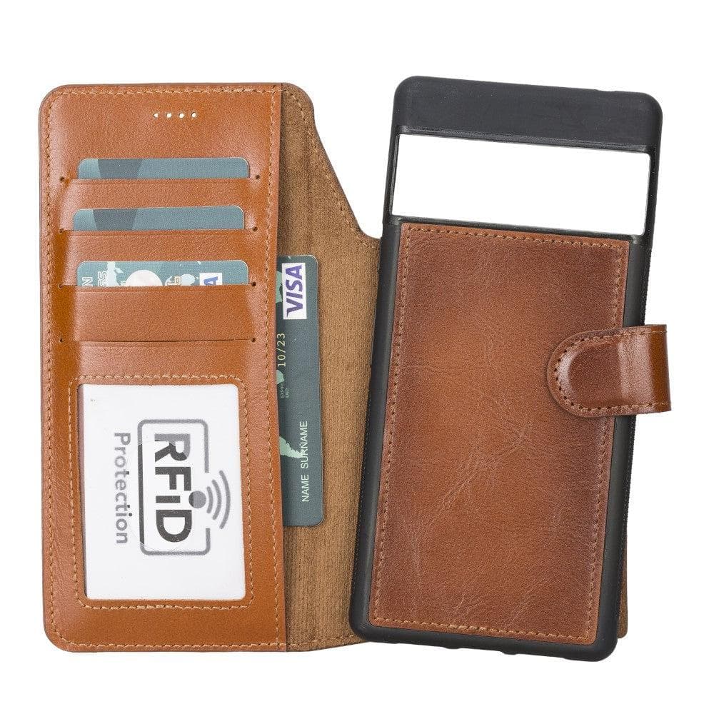 Magic Google Pixel 6 Pro Detachable Leather Wallet Case - TORONATA - color_ Tan