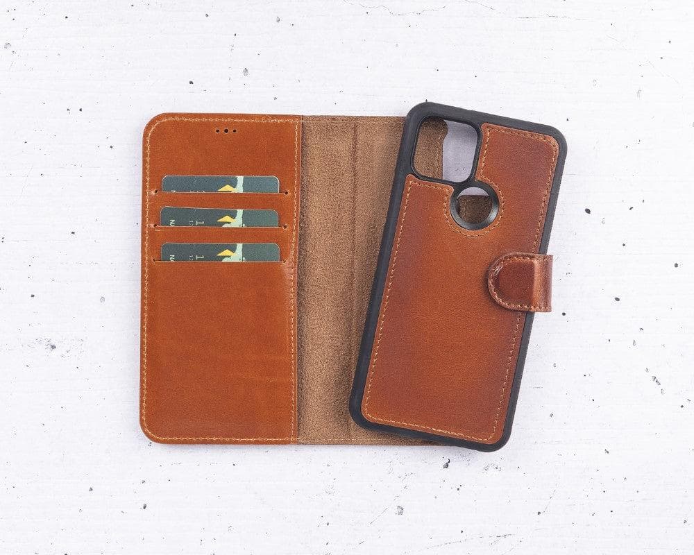Magic Google Pixel 5 Detachable Leather Wallet Case - TORONATA - color_ Tan