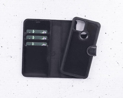 Magic Google Pixel 5 Detachable Leather Wallet Case - TORONATA - color_ Black
