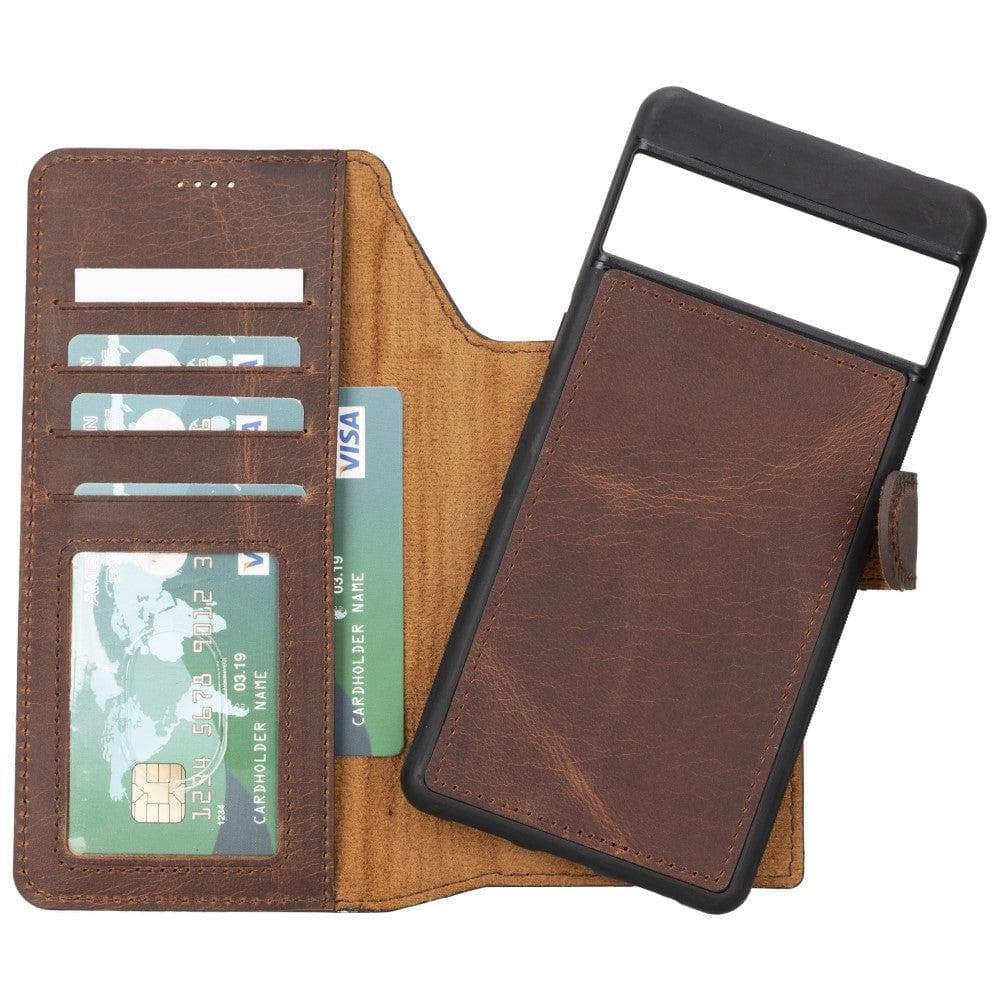 Magic Google Pixel 7 Pro Detachable Leather Wallet Case - TORONATA - color_ Saddle Brown