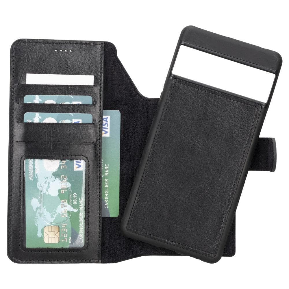 Magic Google Pixel 7 Pro Detachable Leather Wallet Case - TORONATA - color_ Black