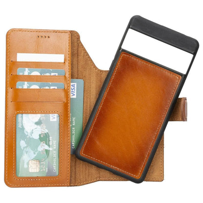Magic Google Pixel 7 Pro Detachable Leather Wallet Case - TORONATA - color_ Tan
