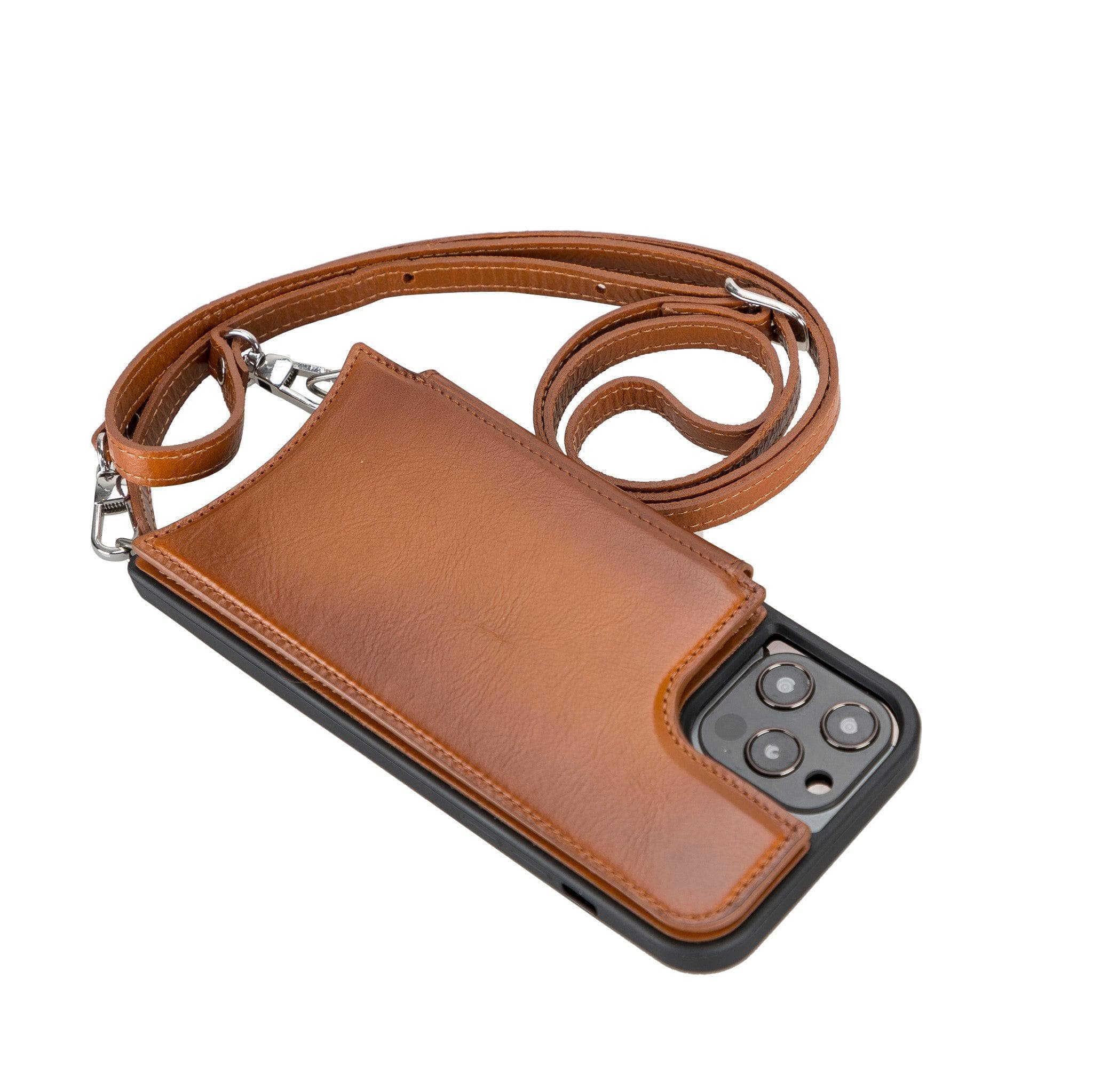 Saff iPhone 12 Series Leather Case with Shoulder Strap - TORONATA - color_