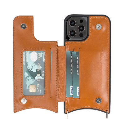 Saff iPhone 12 Series Leather Case with Shoulder Strap - TORONATA - color_