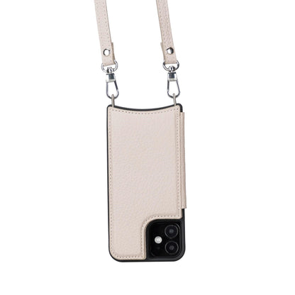 Saff iPhone 12 Series Leather Case with Shoulder Strap - TORONATA - color_ I Phone 12 Mini 5.4' Sandy Brown