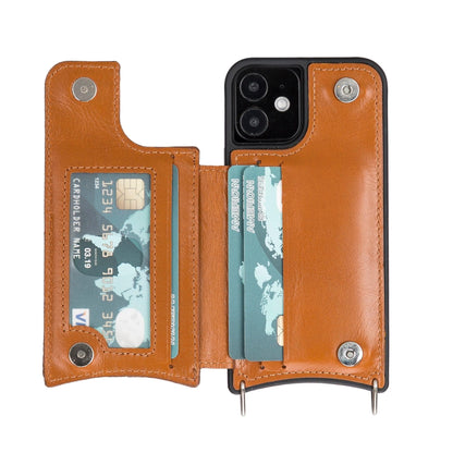 Saff iPhone 12 Series Leather Case with Shoulder Strap - TORONATA - color_