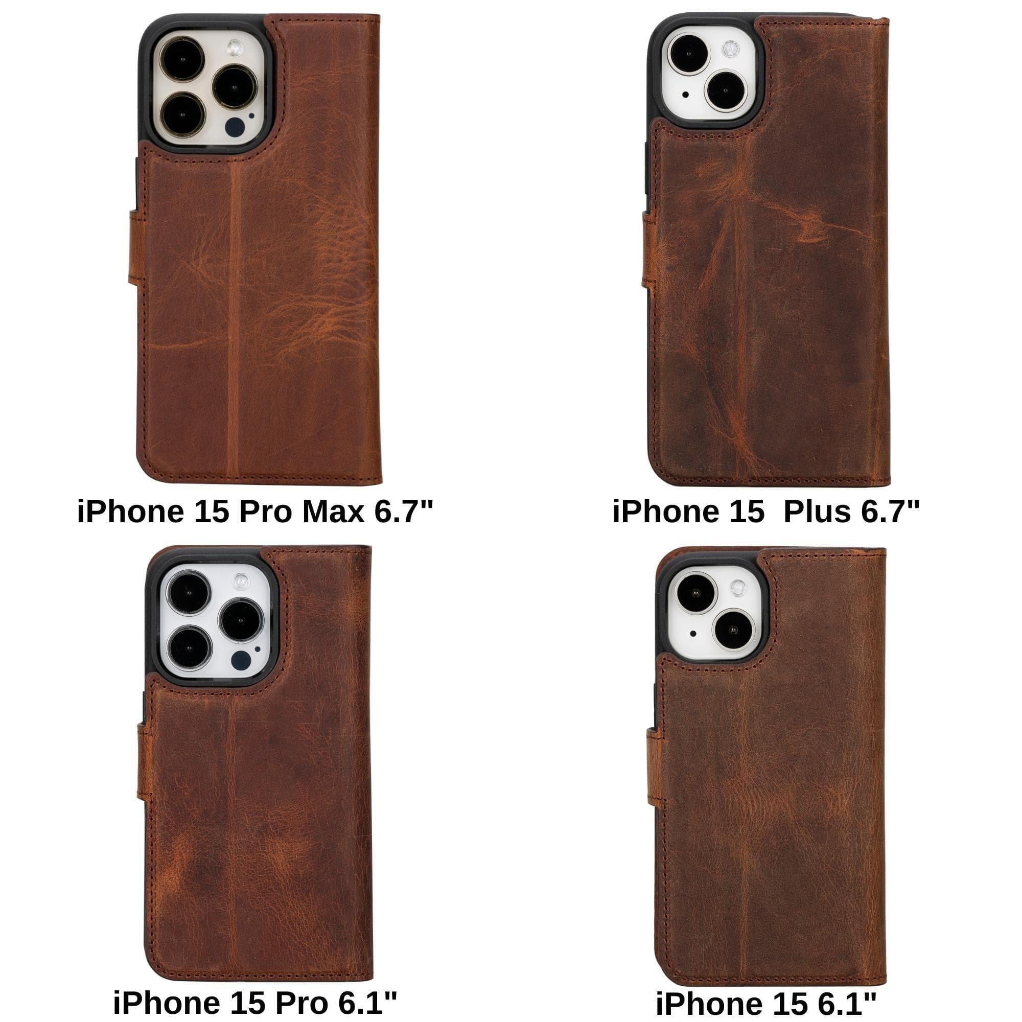 Magic iPhone 15 Plus Detachable Leather Wallet Case - TORONATA - color_
