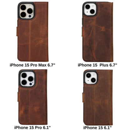 Magic iPhone 15 Plus Detachable Leather Wallet Case - TORONATA - color_