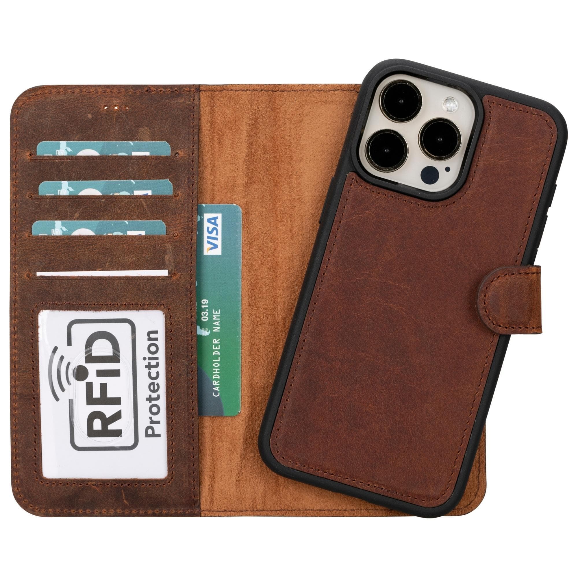 Magic iPhone 15 Pro Detachable Leather Wallet Case - TORONATA - color_