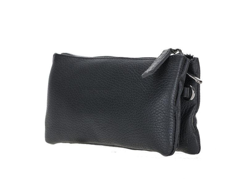 Jaya Leather Women's Handbag - TORONATA - color_ Pebble Black