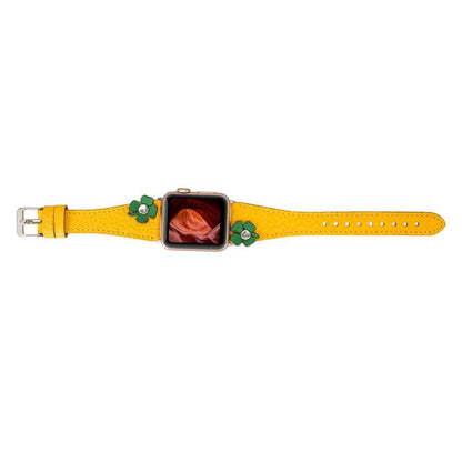 Flower Slim Leather Apple Watch Band - TORONATA - color_