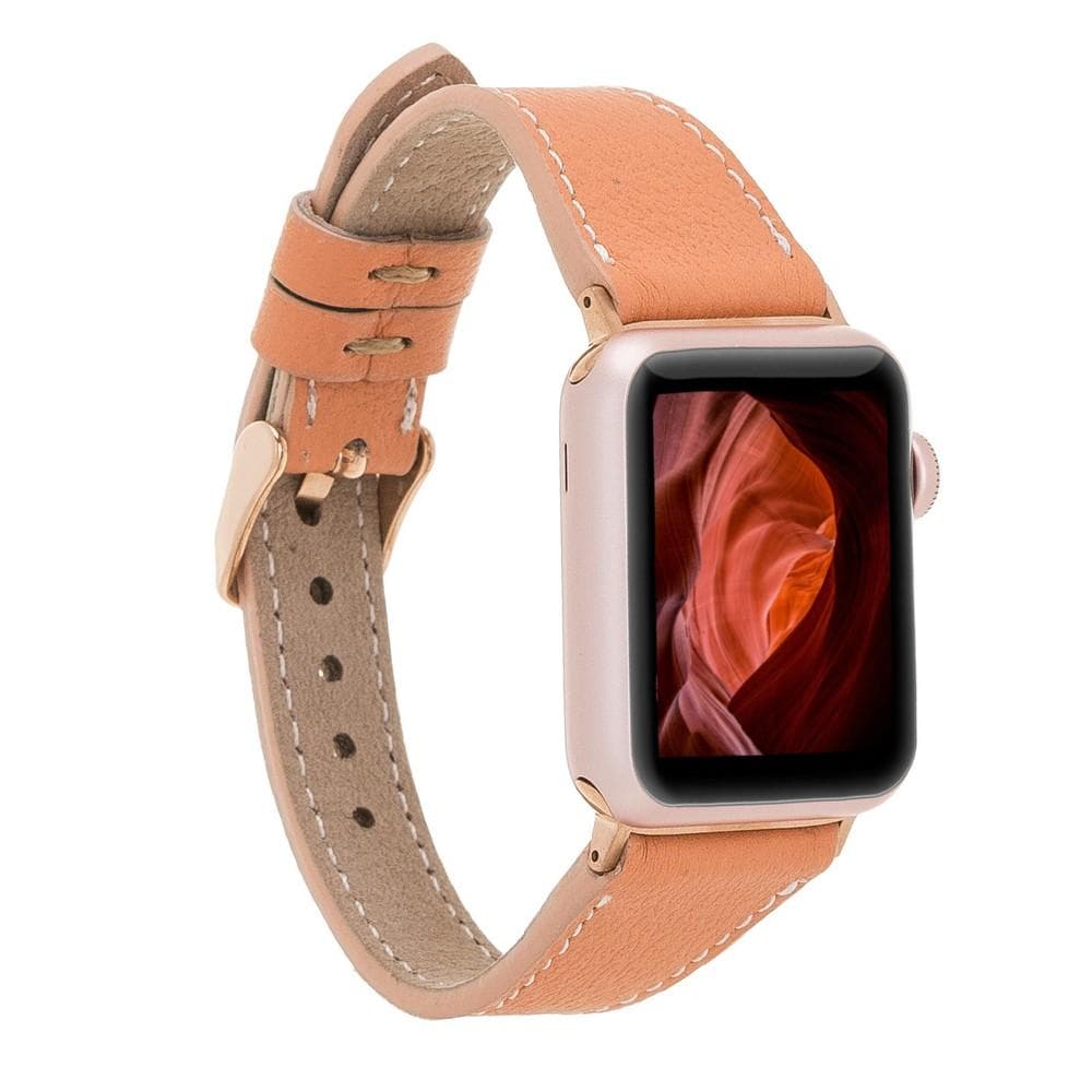 Slim Leather Apple Watch Band - TORONATA - color_ Pink