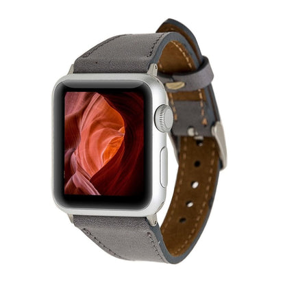 Slim Leather Apple Watch Band - TORONATA - color_ Gray